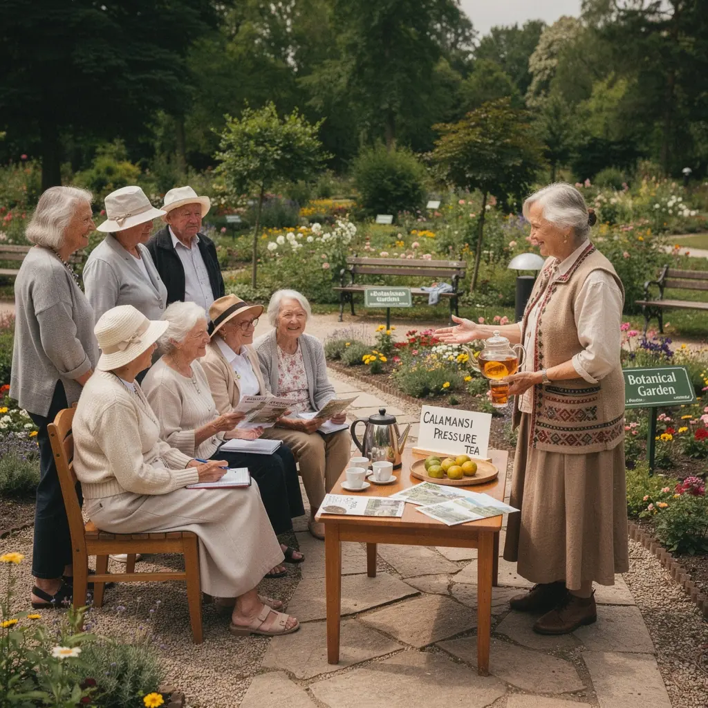 Filipinų citrinas su šakelių ir lapų dekoracija.