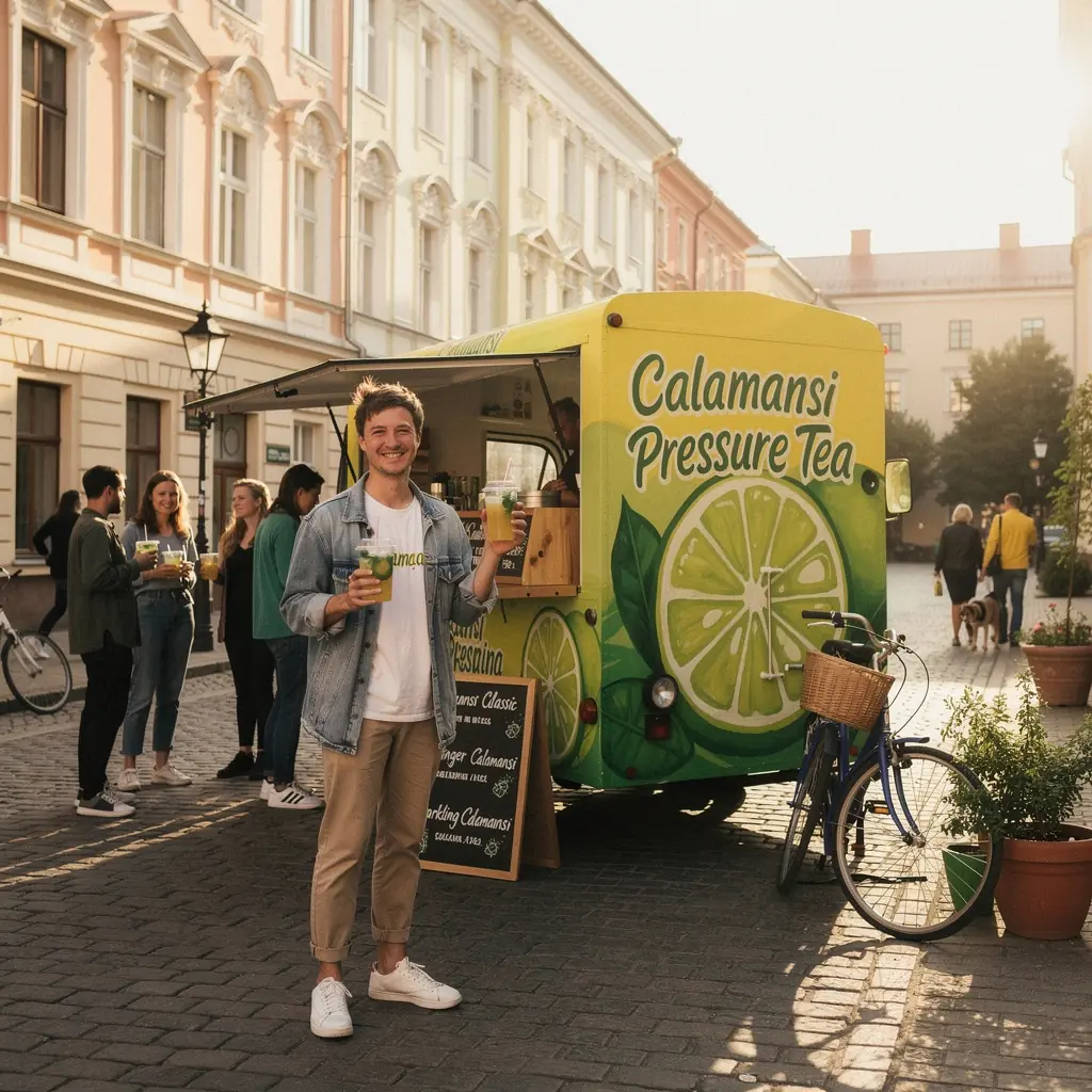 Švieži calamansi vaisiai su vandeniu ir ledu, paruošti gėrimui.